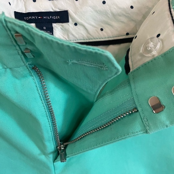 TOMMY HILFIGER Women’s Chino Shorts High Waist US 8 Turquoise Cotton Like New - Picture 3 of 7